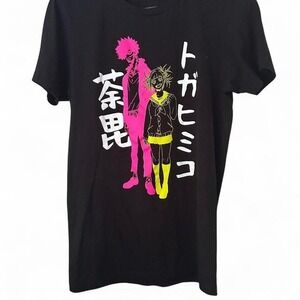 Black anime My Hero Academia T-shirt with‎ pink and yellow accent